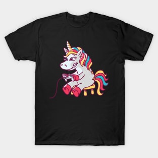 Cute Unicorn Gamer Gift Idea Birthday Video Game Merch T-Shirt